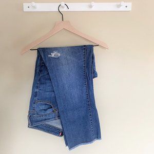 Torrid Denim Distressed Raw Hem Cropped Jeans